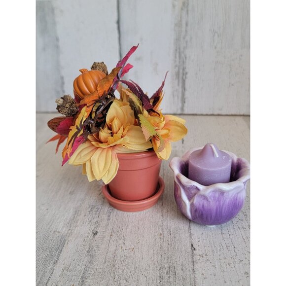 Spring fall flower pot photo holder tulip candle holder set - Picture 4 of 6